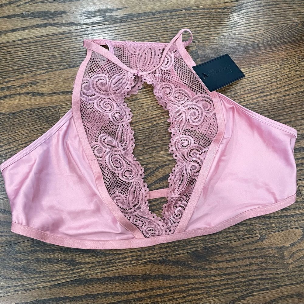 NWT FREDERICK’S OF HOLLYWOOD Marina Mauve Pink Lace Bralette Top